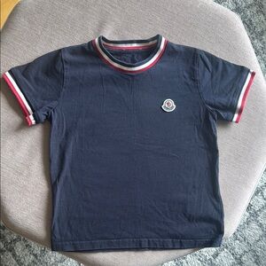 Moncler Blue Short Sleeve Tee with Sporty Design